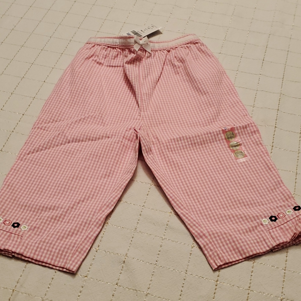 Vintage gymboree pink blue floral pants flower power